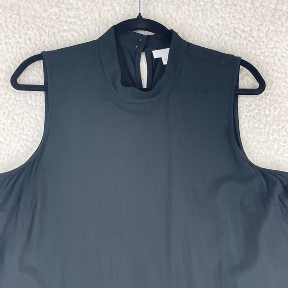 J. Jill Solid Black‎ Mock Neck Tank Top Womens Sleeveless Rayon Size L Petite - Picture 2 of 11